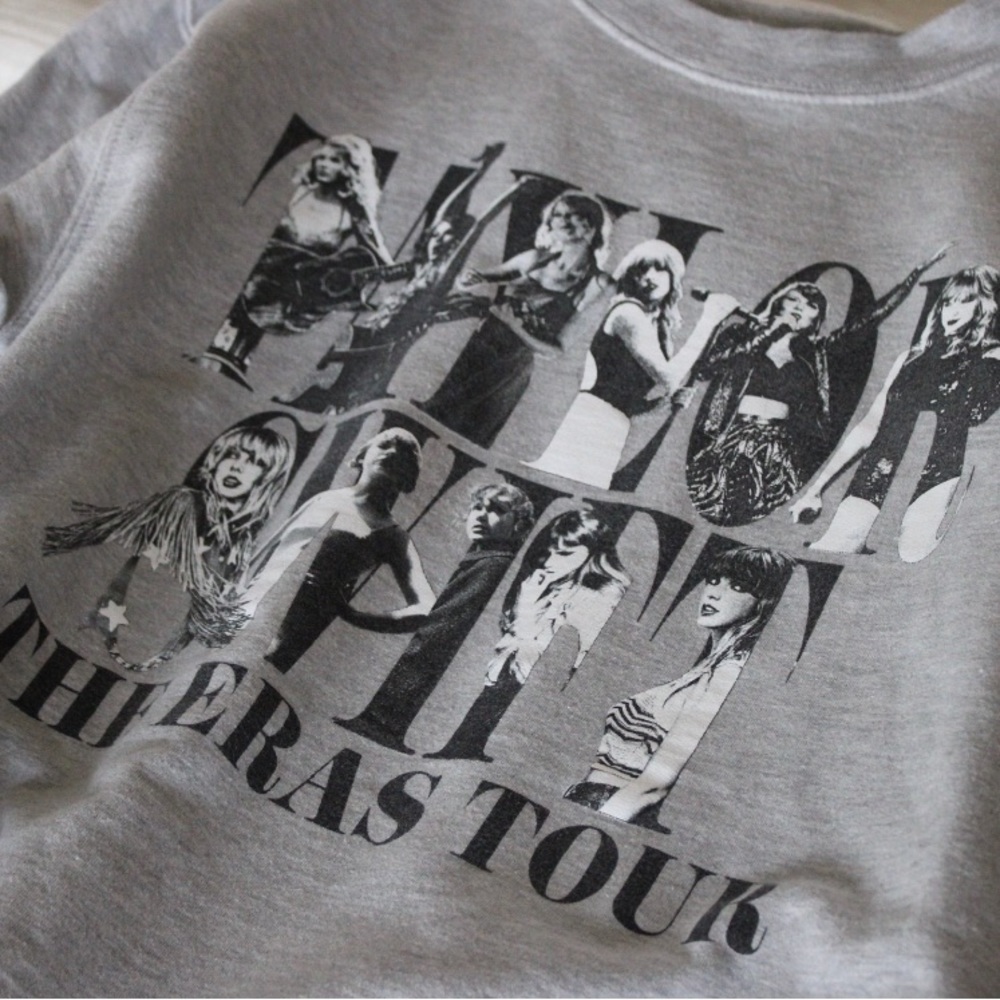Taylor Swift “The Eras Tour” grey crewneck sweatshirt SOLD OUT EVERYWHERE!